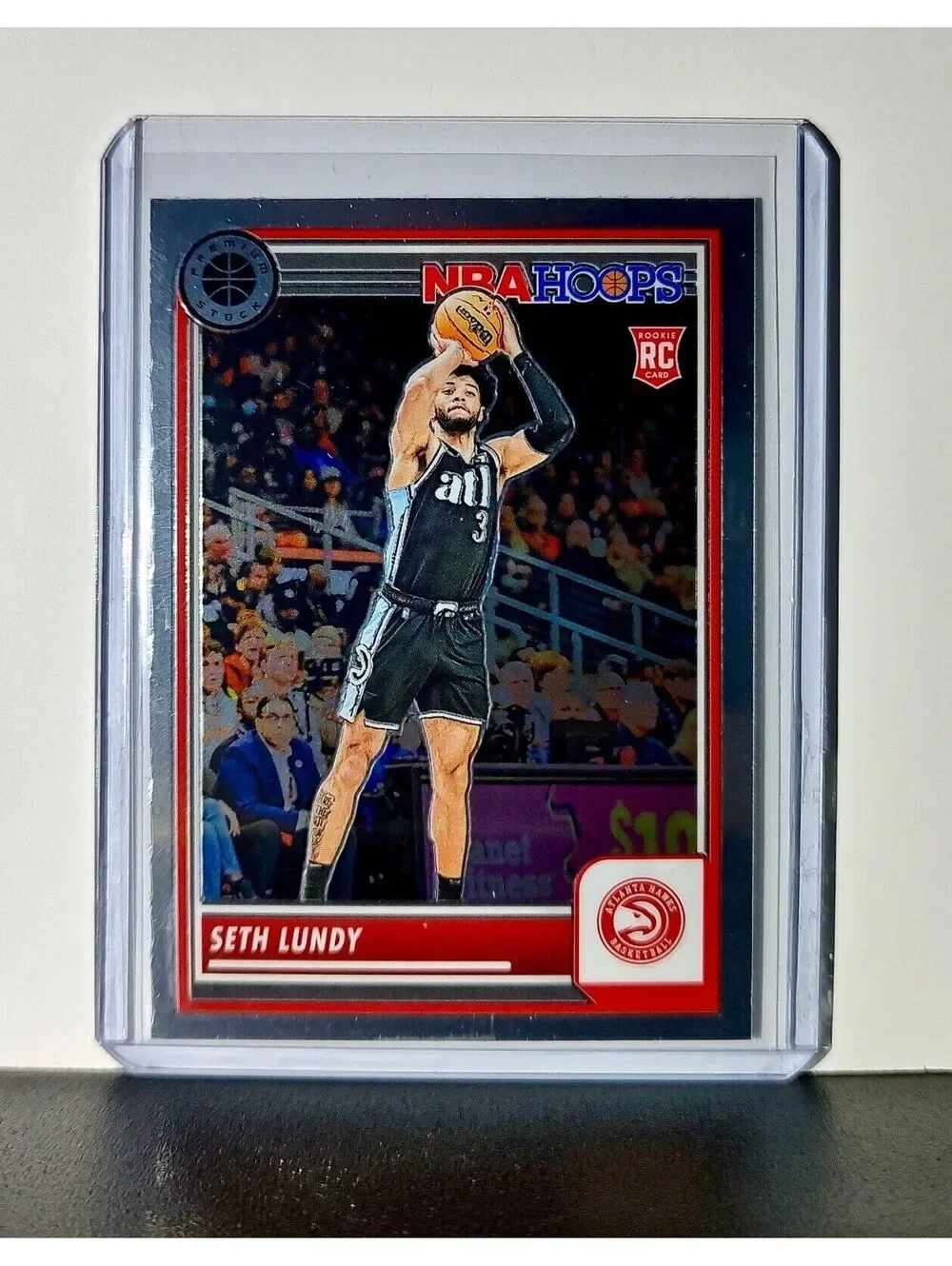 Seth Lundy 2023-24 Panini Premium Stock NBA Hoops #206 Rookie Card Atlanta Hawks